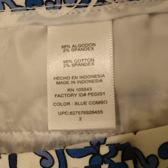 Milly for Design Nation Blue Print Crop Pant size 2 - Picture 7 of 8